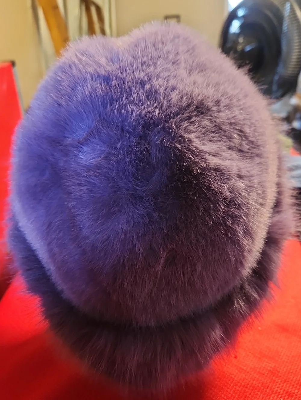 Purple Faux Fur Winter Hat- Women Hair Accessory